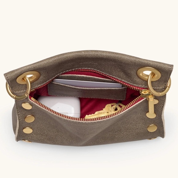 Hammitt Tony Small Pewter/Brushed Gold Red Zip - Picture 3 of 15